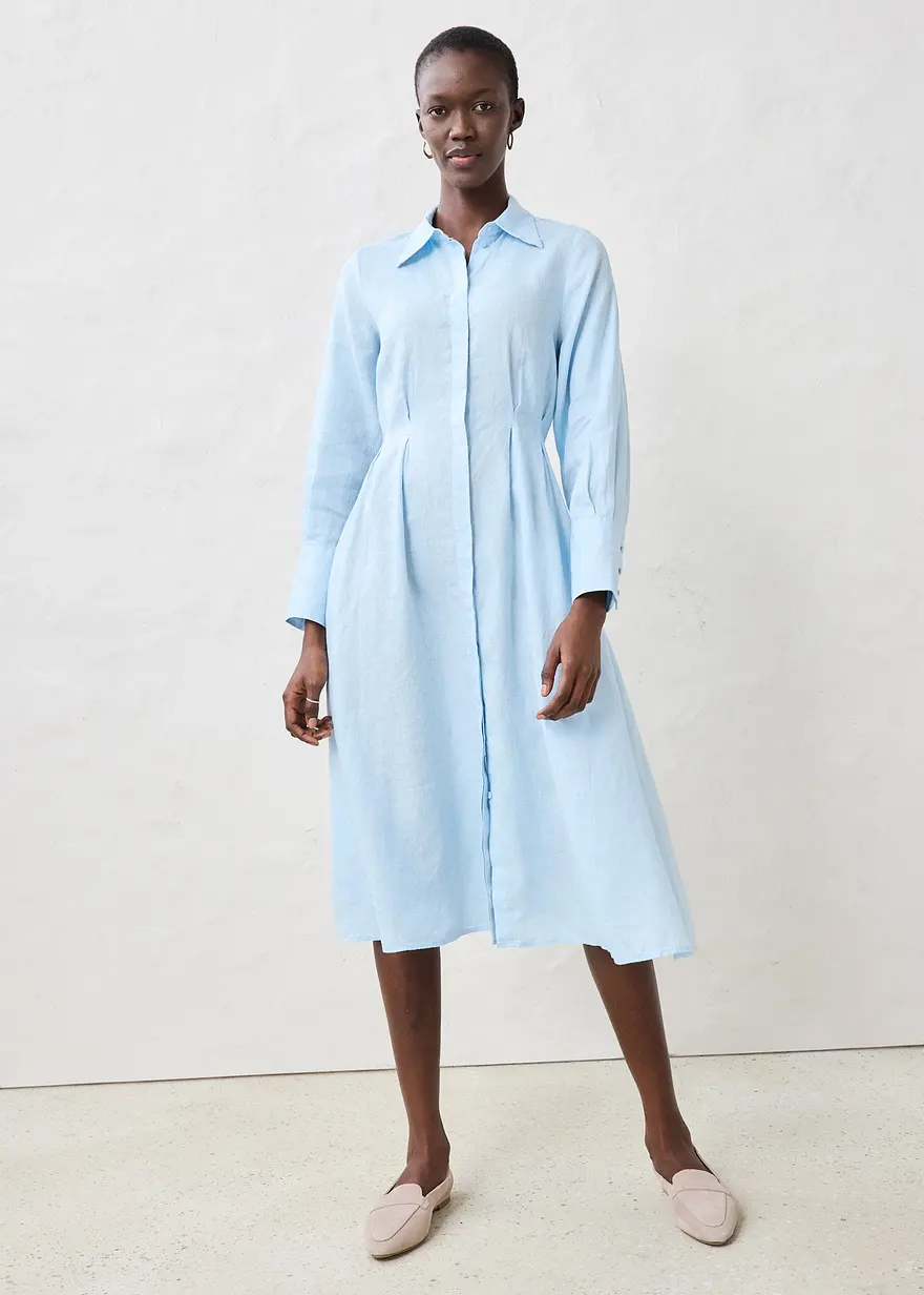 Hemdblusenkleid aus reinem Leinen