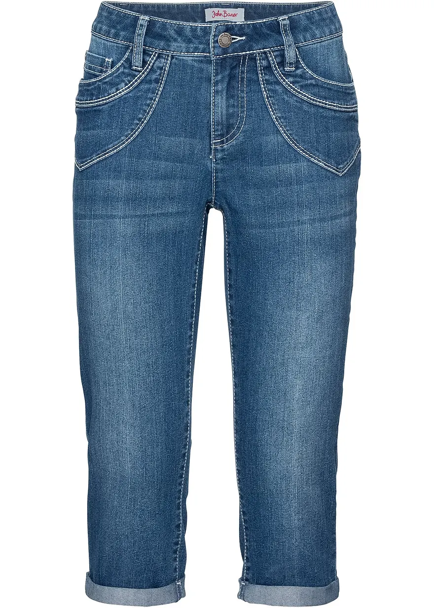 Straight Jeans Mid Waist, cropped