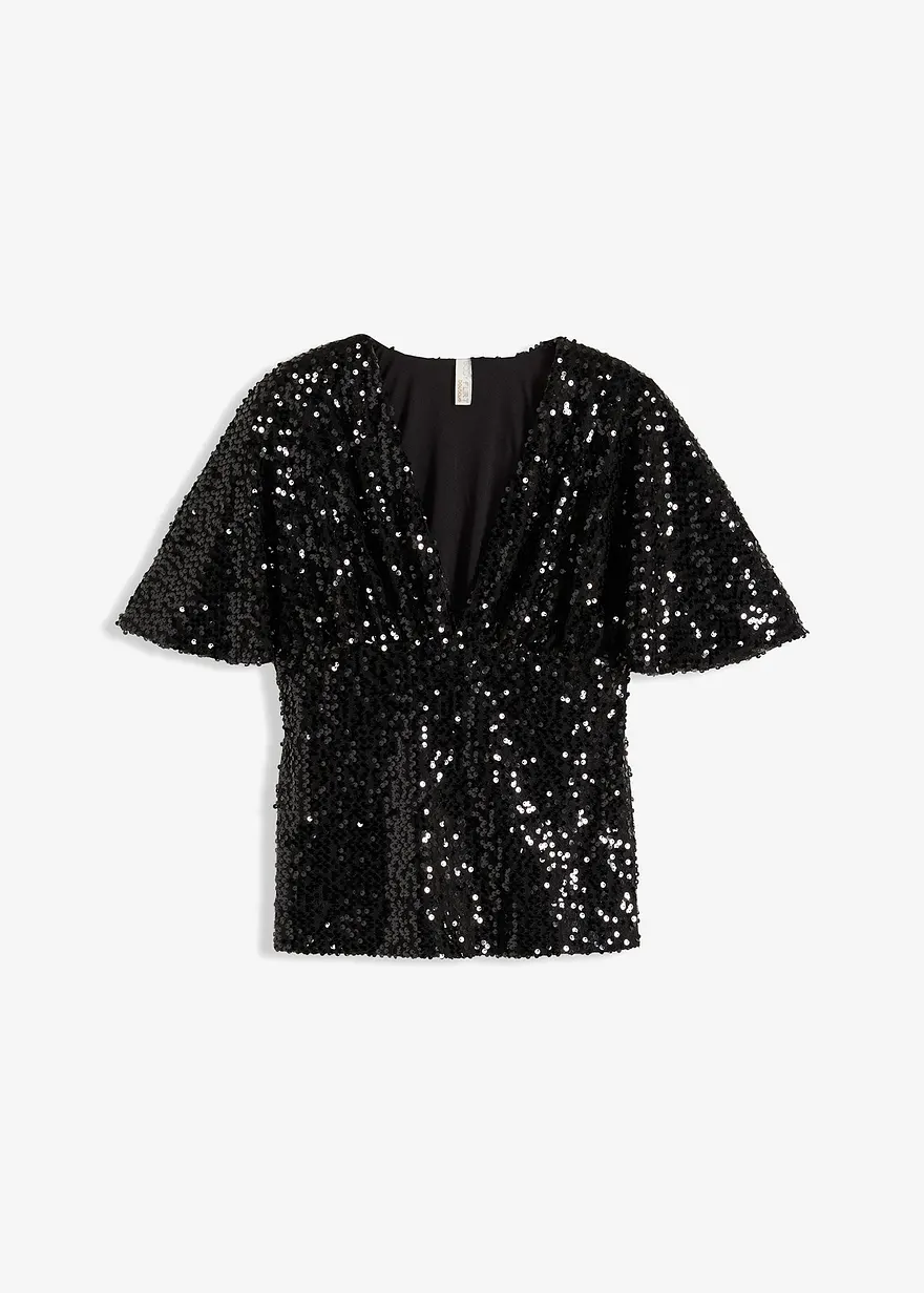 Kurzes Shirt mit Pailletten