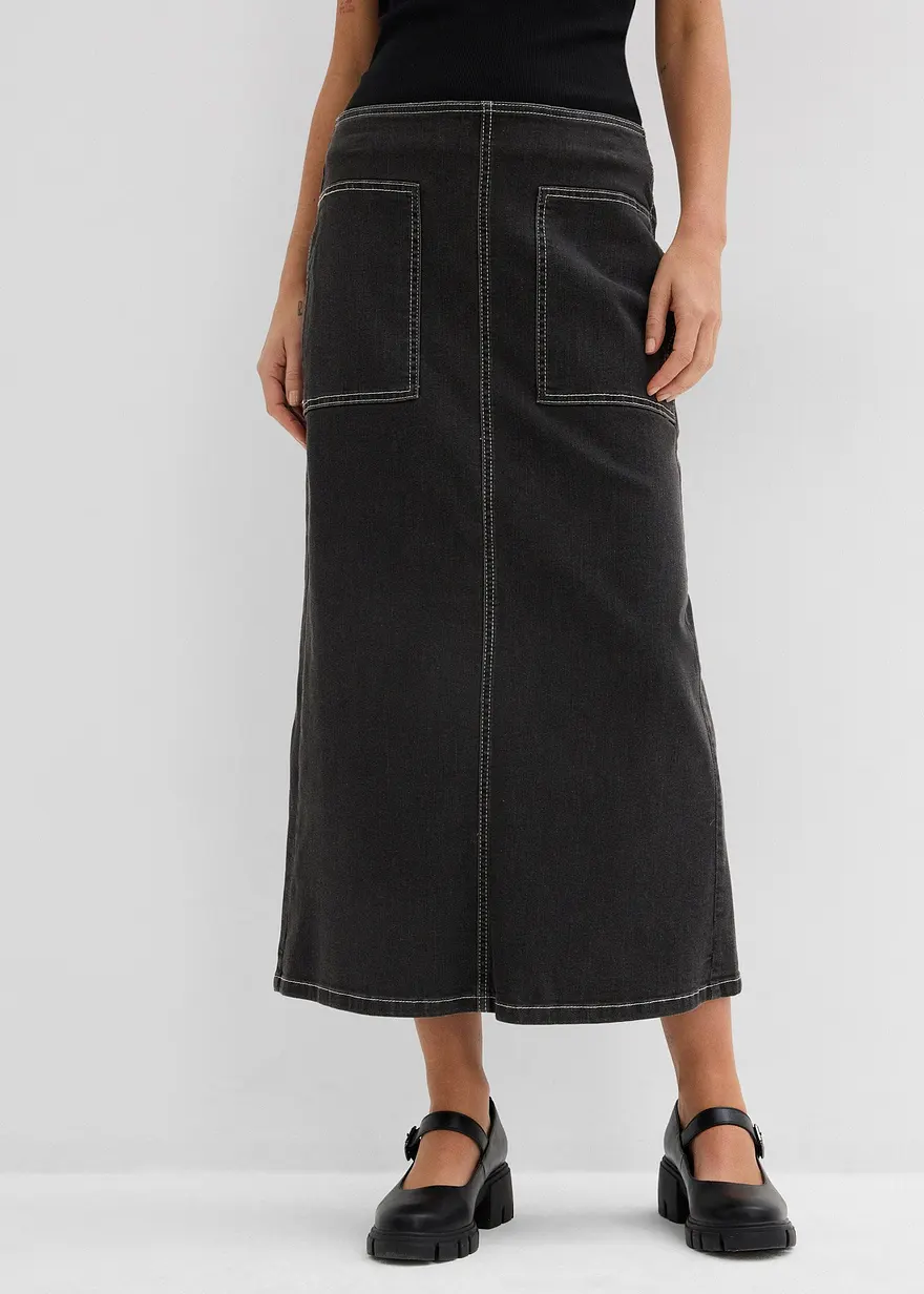 Jeansrock Mid Waist, Midilänge