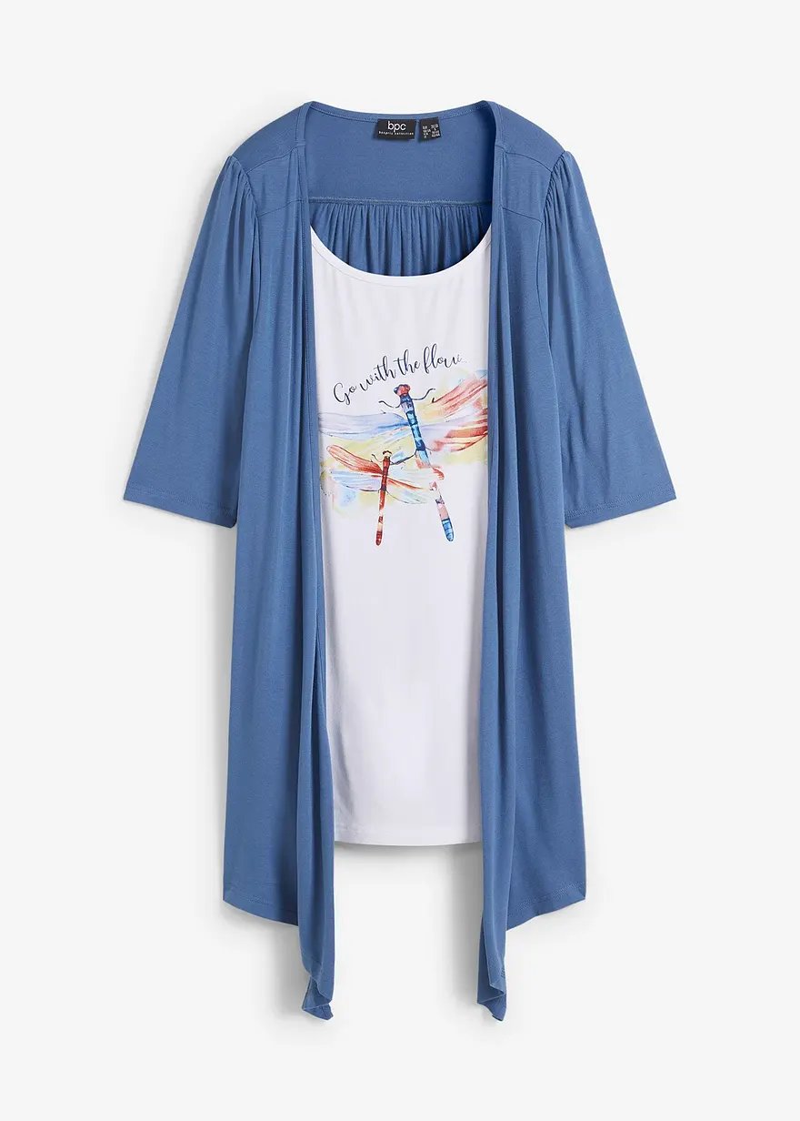 2 in 1 Shirt aus Viskose