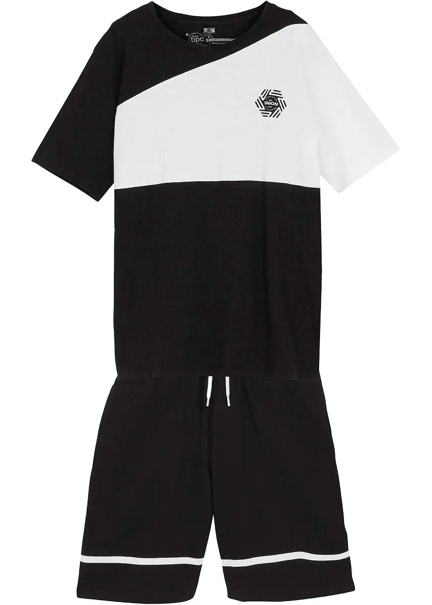 T-Shirt und Jersey-Bermuda (2-tlg.Set) aus reiner Bio-Baumwolle