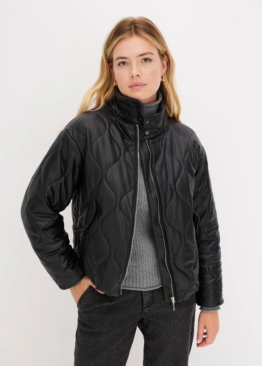 Steppjacke aus Lederimitat