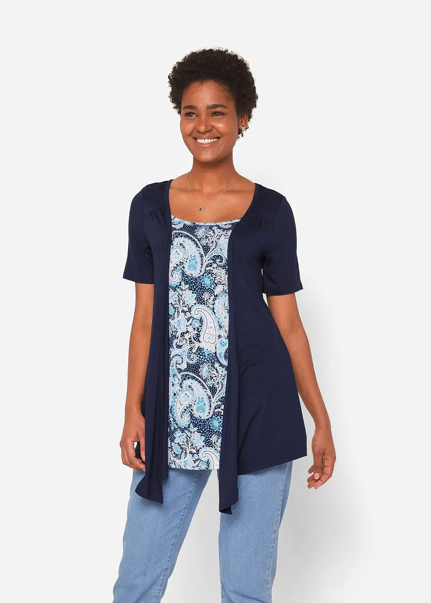 Bedrucktes 2in1 Shirt mit Rundhals