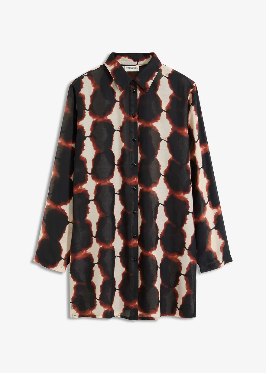 Longbluse mit Batik-Print