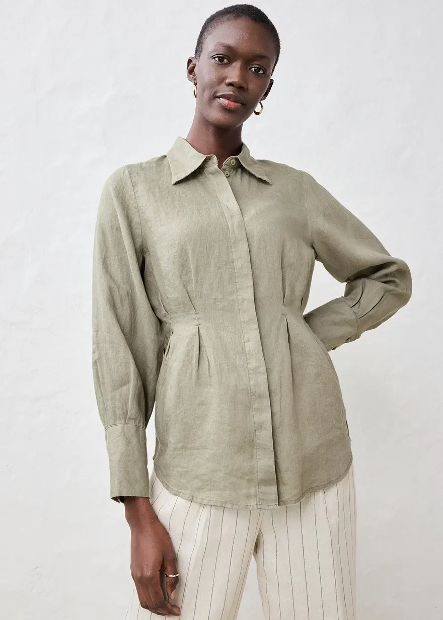 Taillierte Bluse aus reinem Leinen