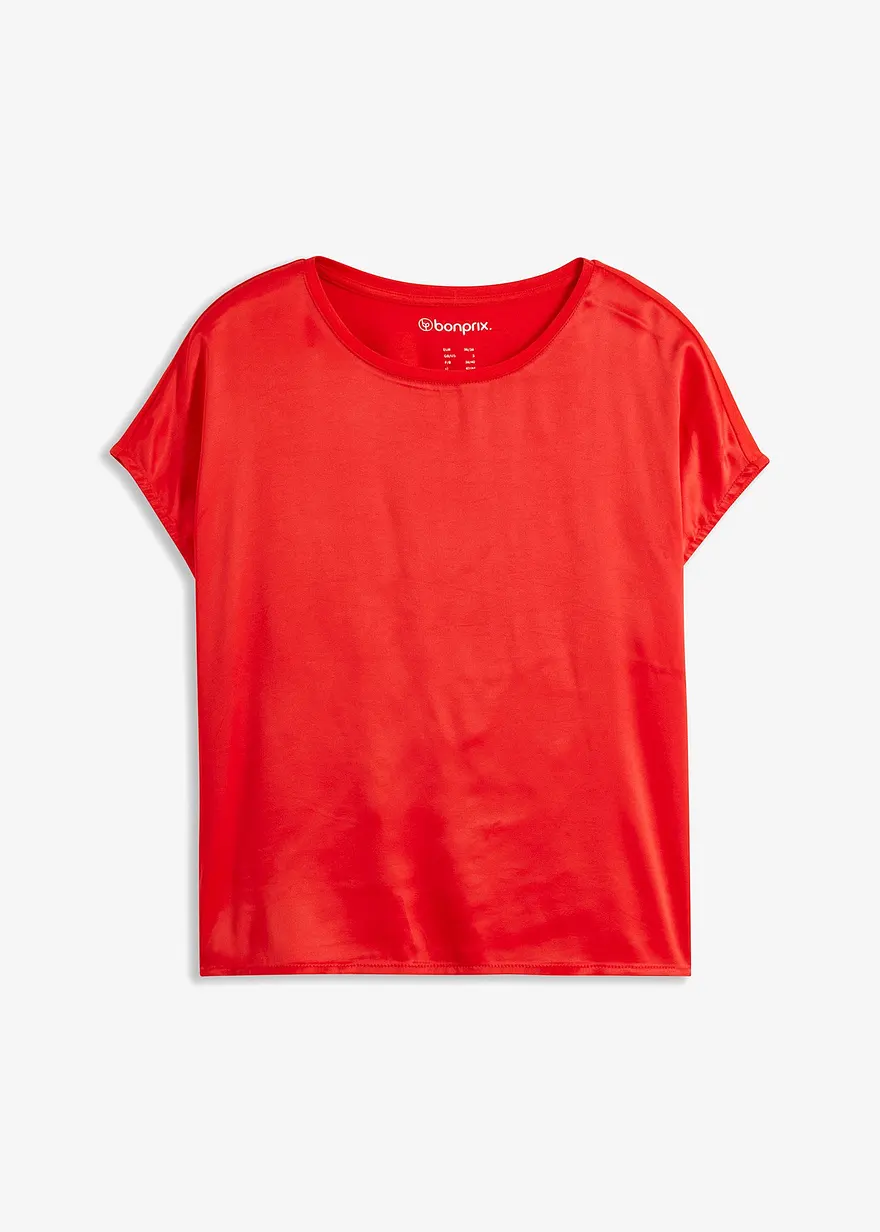 Shirt mit Satineinsatz