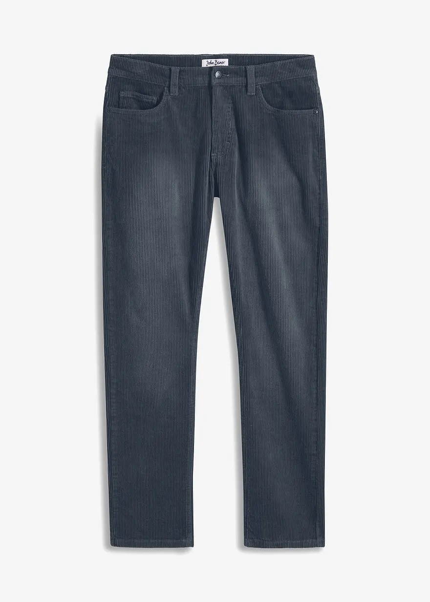 Regular Fit Stretch-Cordhose in gewaschener Optik, Straight
