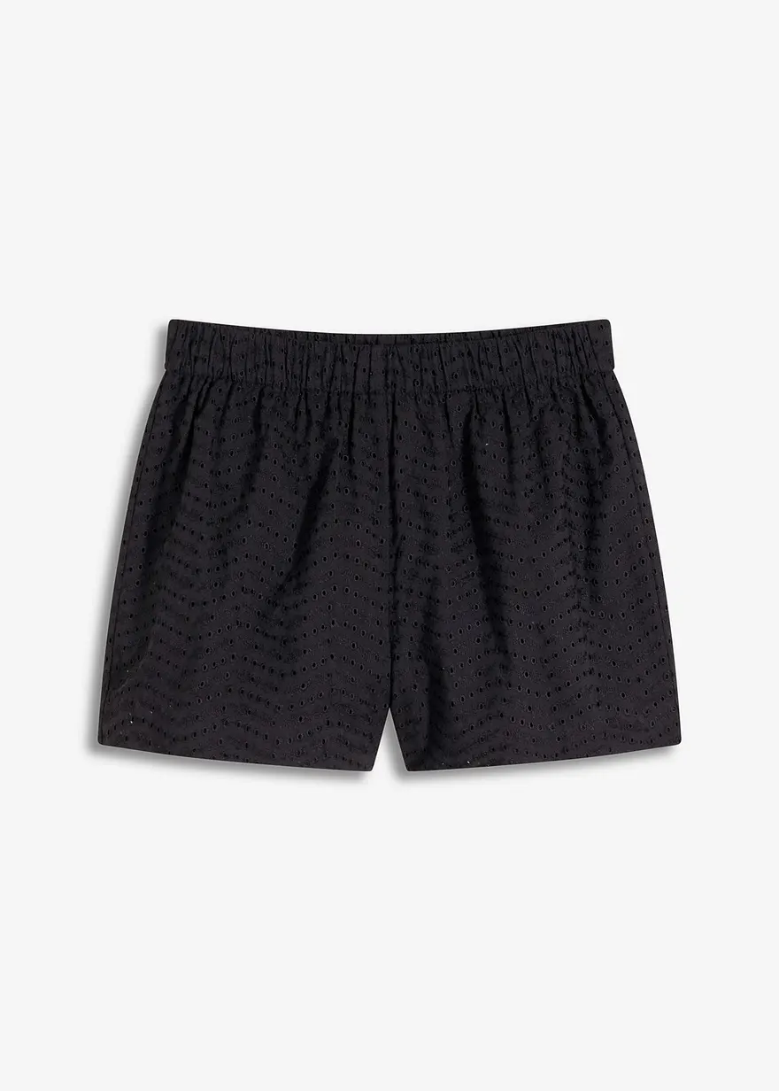 Shorts mit Lochstickerei