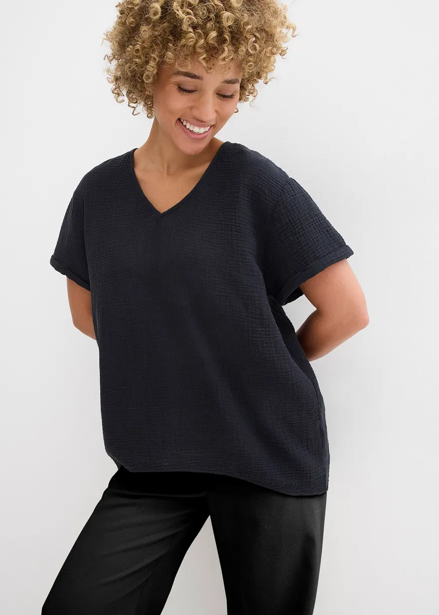 Shirt-Tunika aus softem Musselin