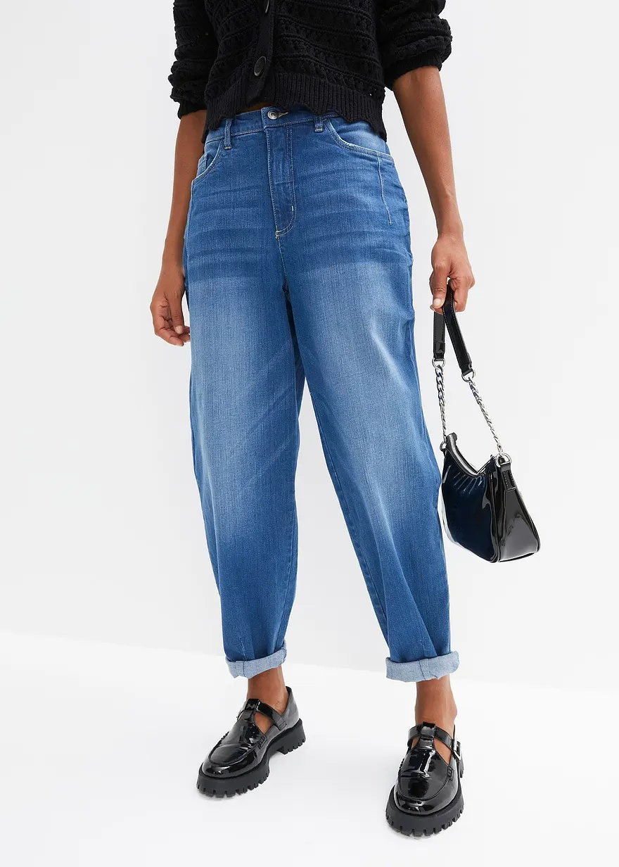 Barrel-Jeans, High Waist, Bio-Baumwolle