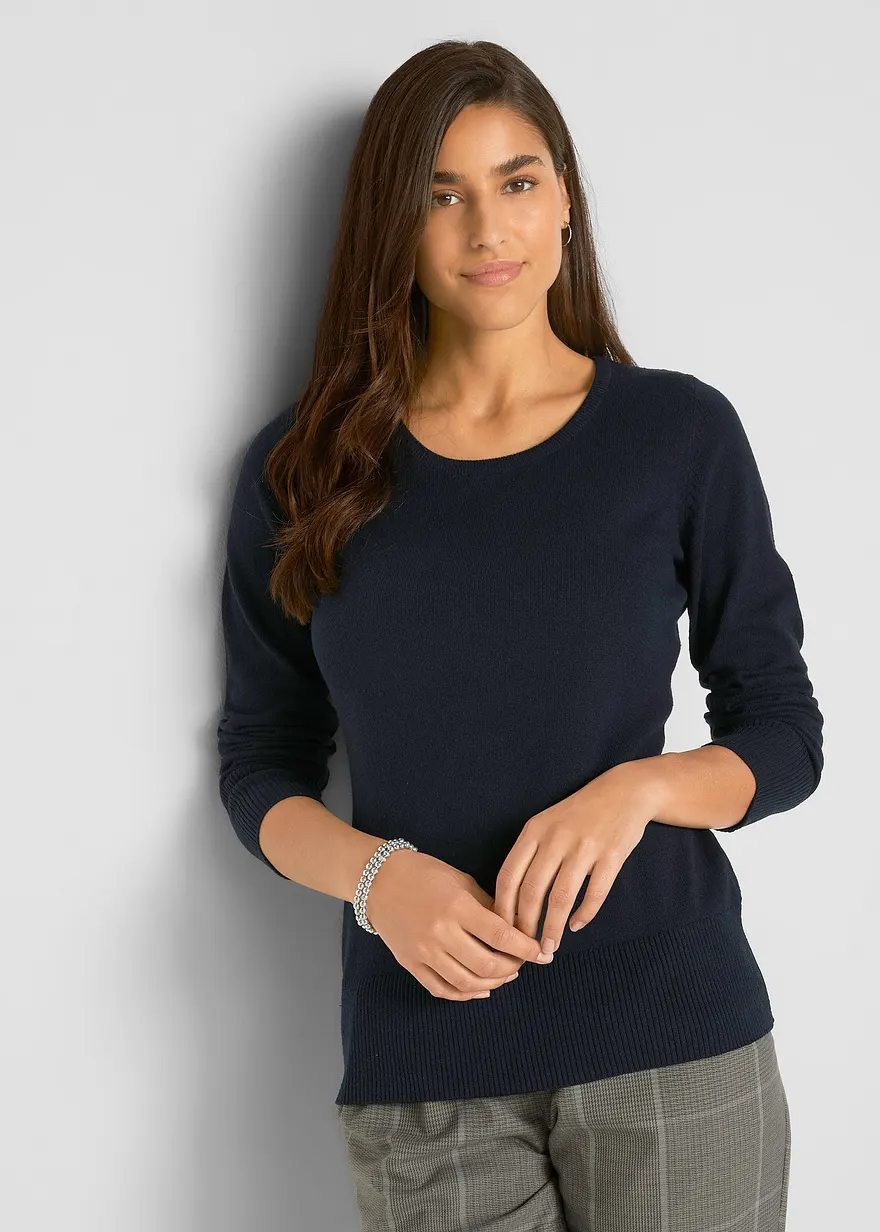 Basic Pullover mit recycelter Baumwolle
