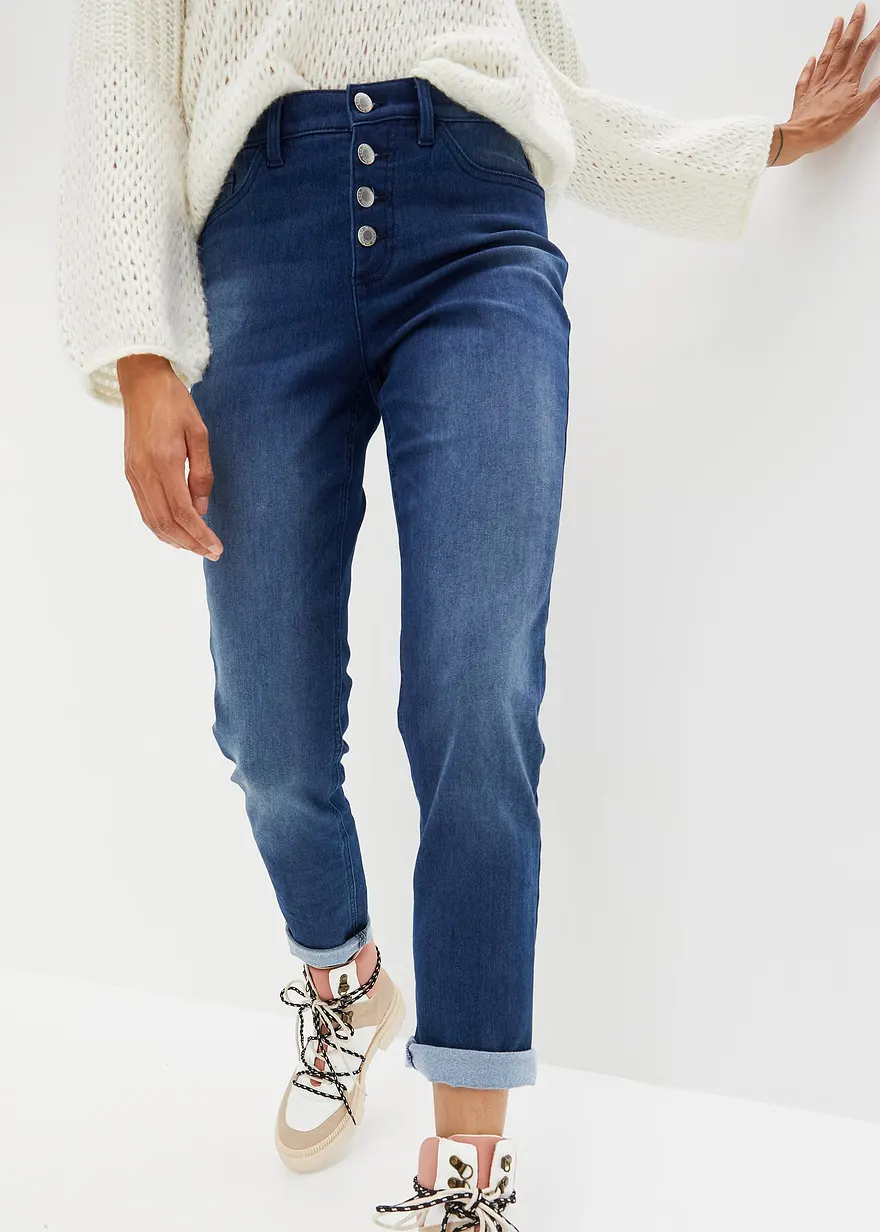 Boyfriend Mid Waist, Thermojeans mit kuscheliger Innenseite