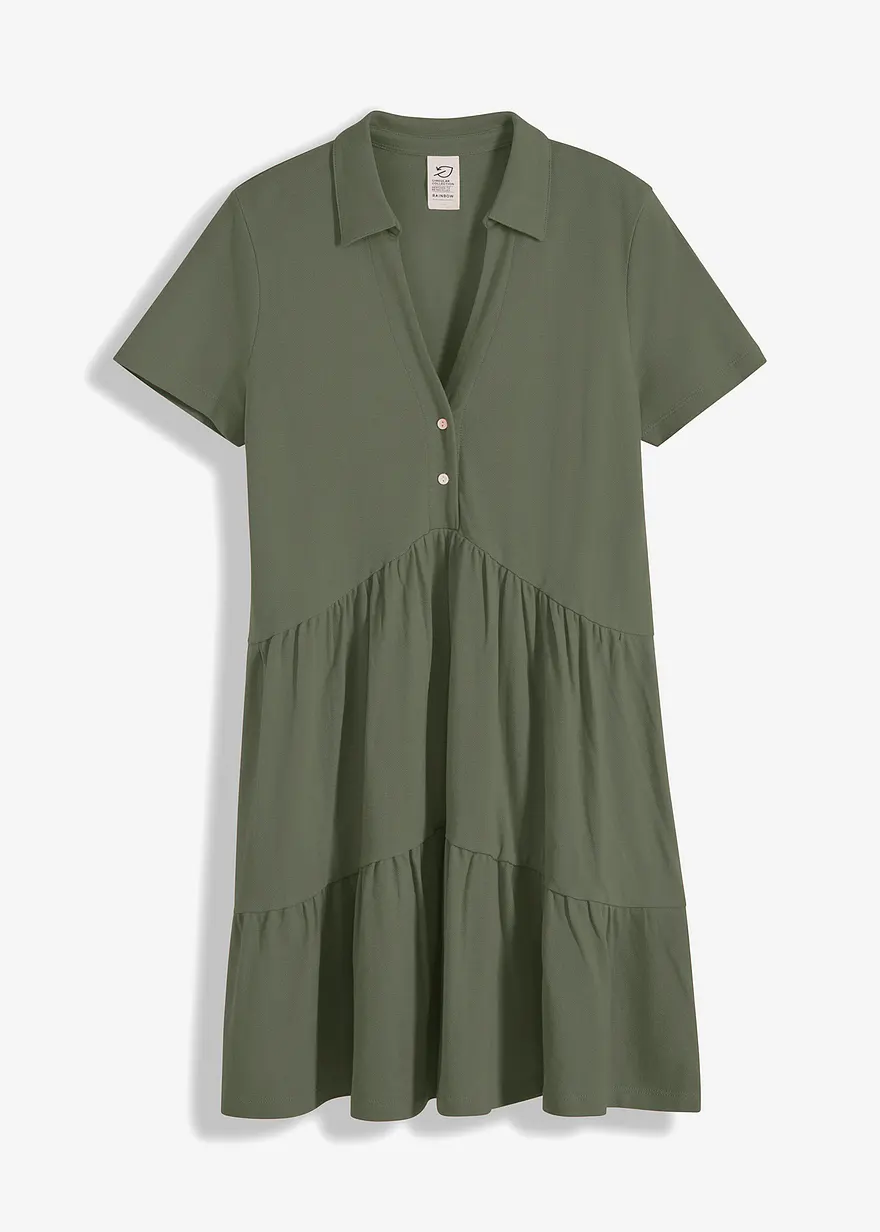 Shirtkleid mit Polokragen aus Biobaumwolle