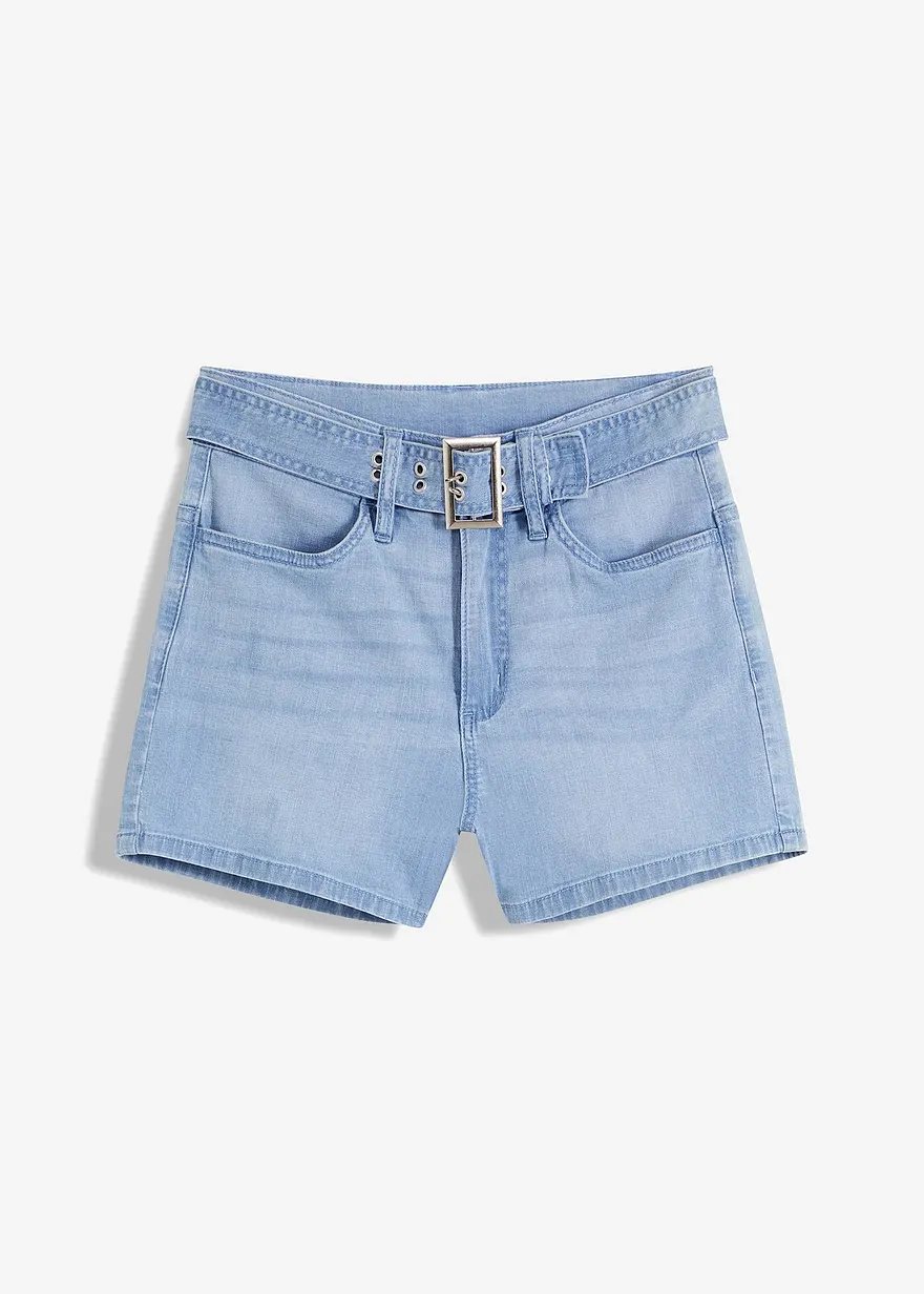 Jeans-Shorts mit Gürtel (2-tlg. Set)