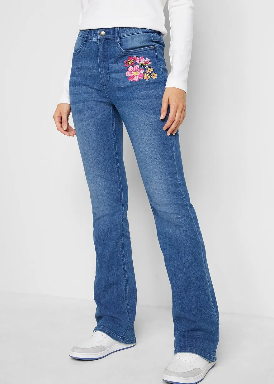 Bootcut-Jeans High Waist, Bequembund