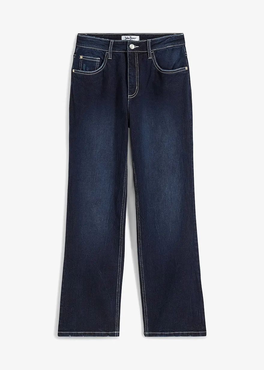 Straight-Jeans, High Waist, Stretch