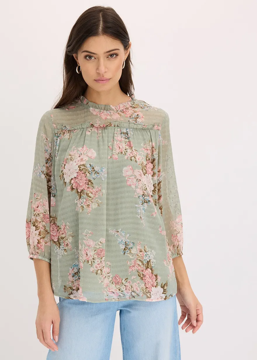 bedruckte Chiffon-Tunika