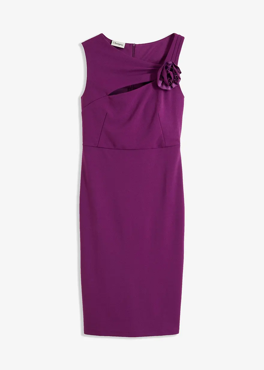 Etui-Kleid mit Blumen-Applikation