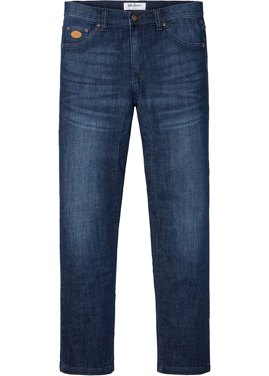 Classic Fit Stretch-Jeans mit verstärktem Schritt, Tapered