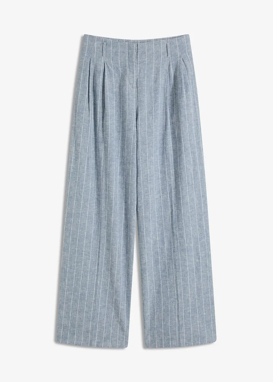 Bundfaltenhose mit Leinenanteil