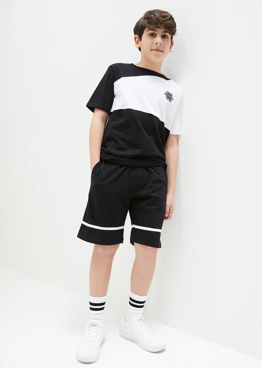 T-Shirt und Jersey-Bermuda (2-tlg.Set) aus reiner Bio-Baumwolle