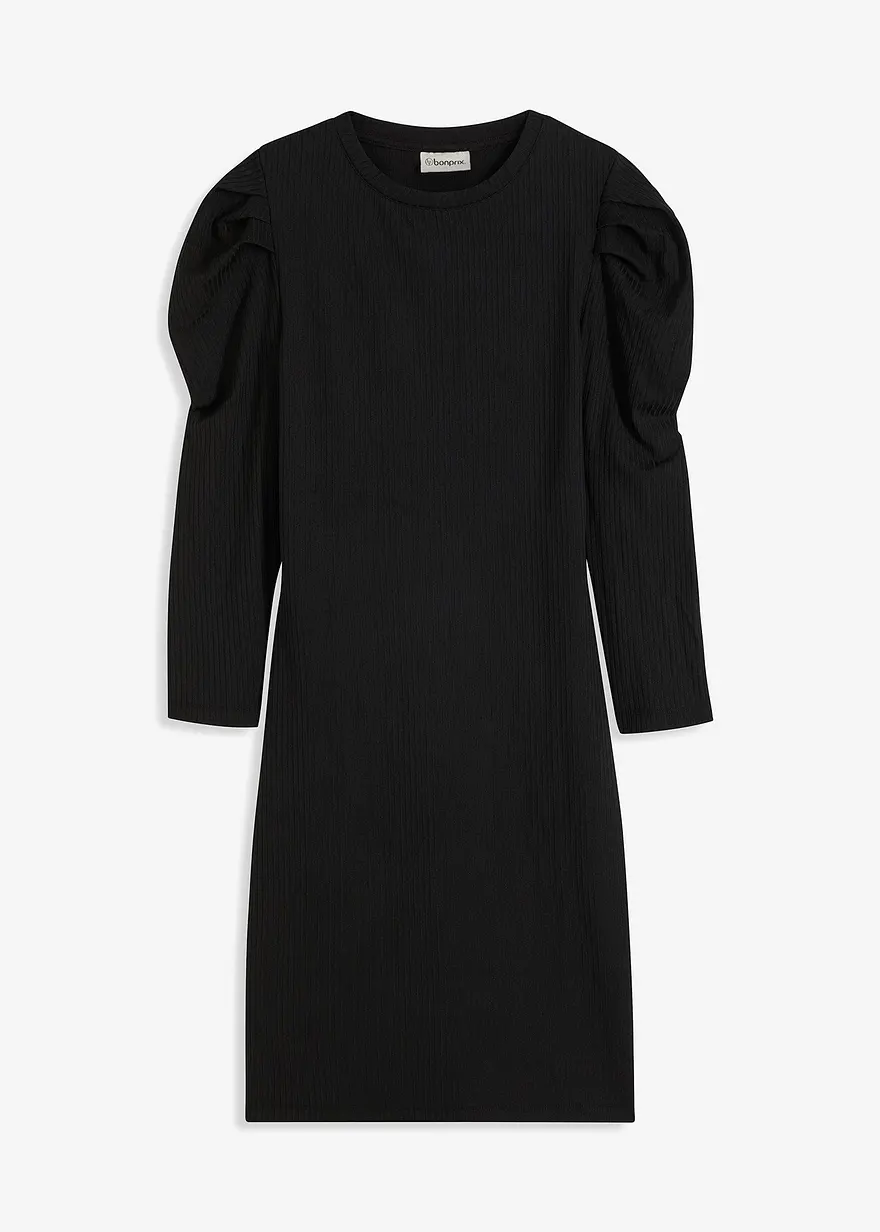 geripptes Jerseykleid