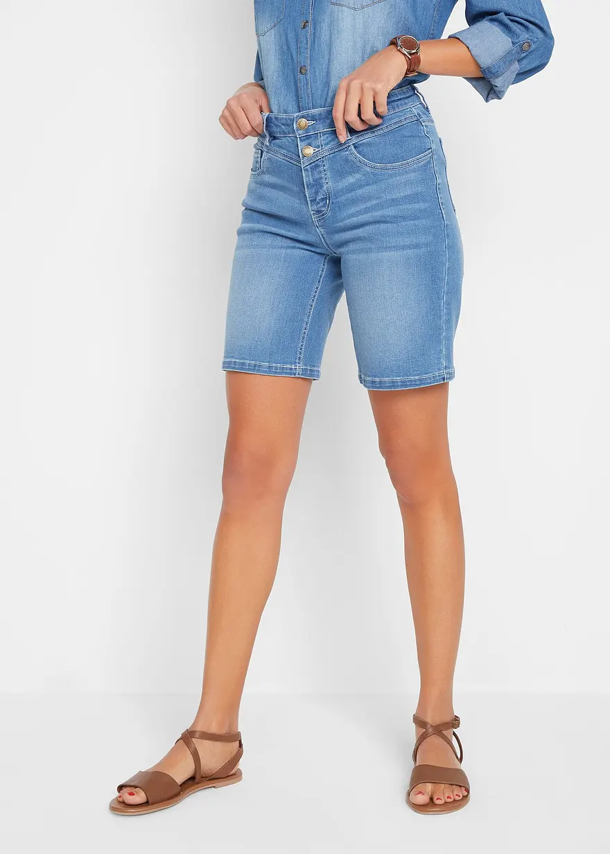 Jeans Bermuda Slim Fit Mid Waist