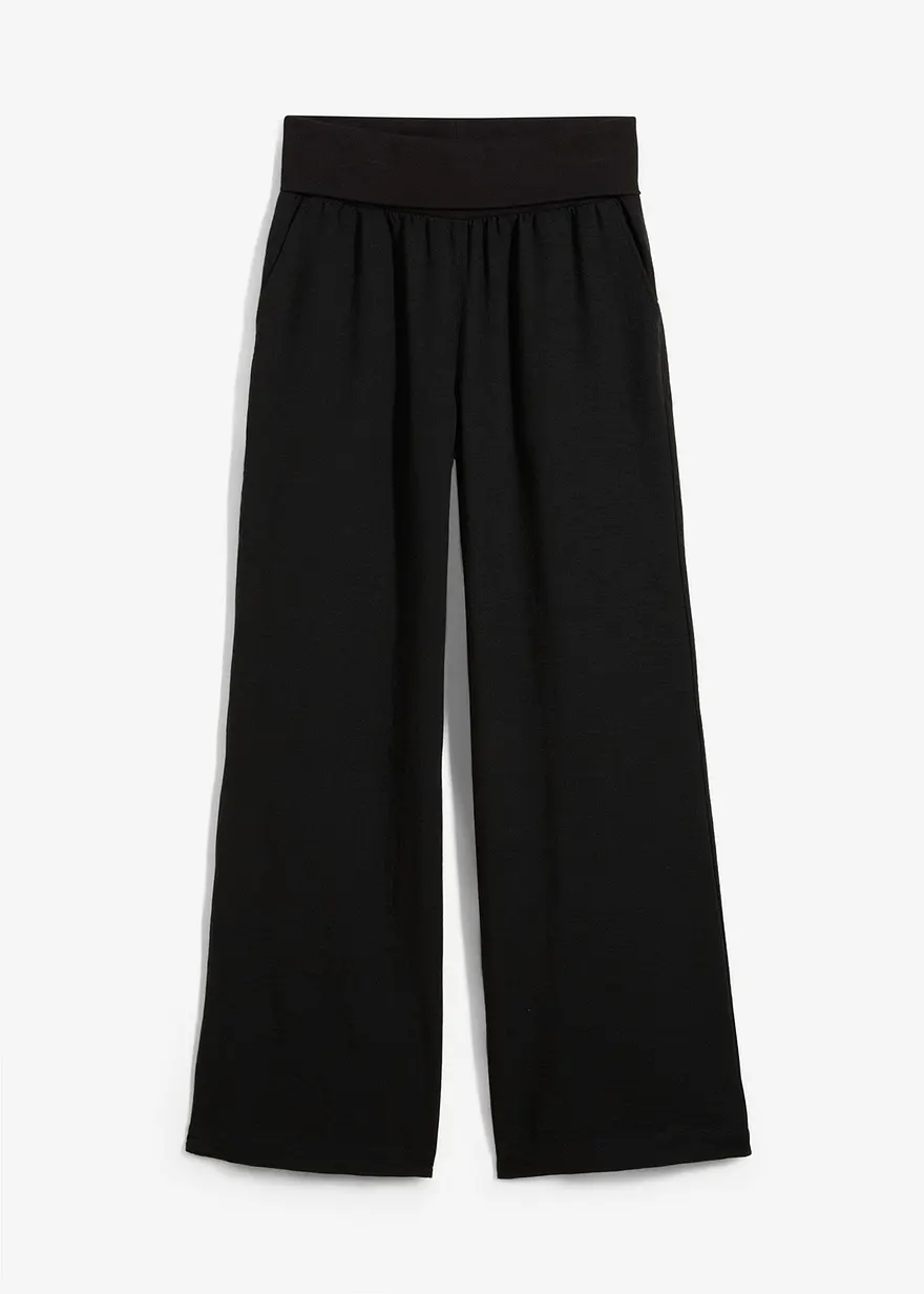 Palazzo-Hose mit Rippbündchen