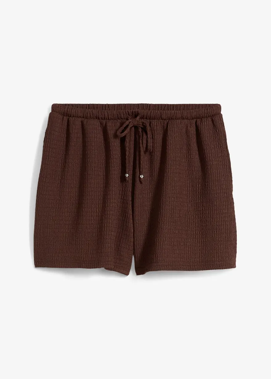 Schlupf-Shorts aus strukturiertem Crêpe