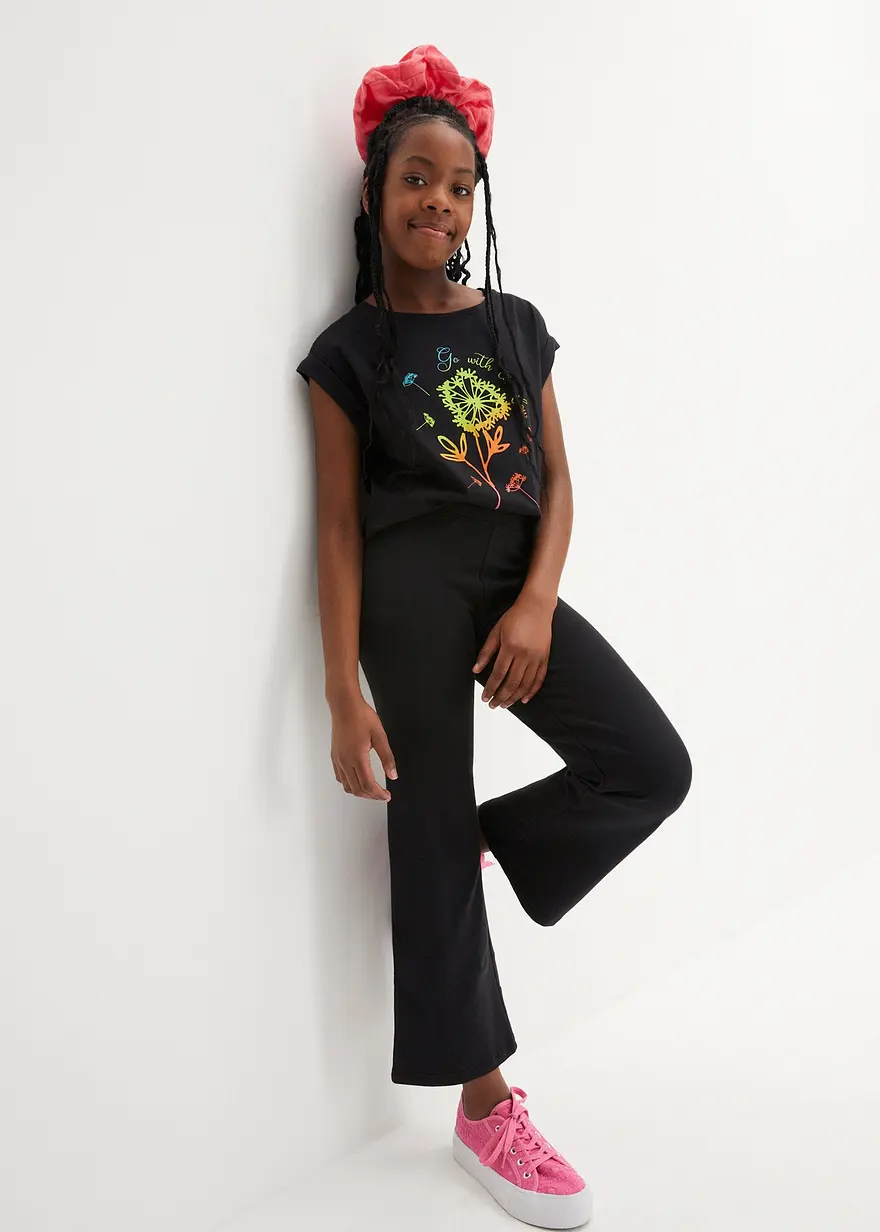 T-Shirt + Leggings Flared aus reiner Bio-Baumwolle (2tlg. Set)