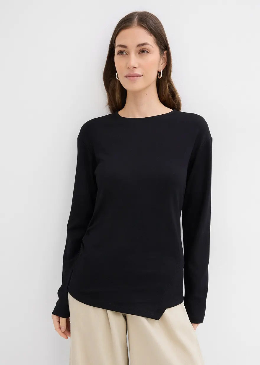 Langarmshirt aus softem Viskose-Mix