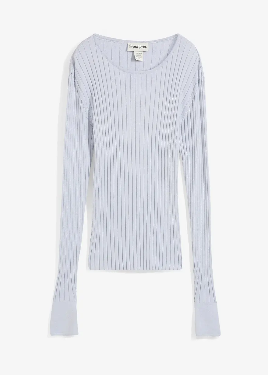 Geripptes Strickshirt