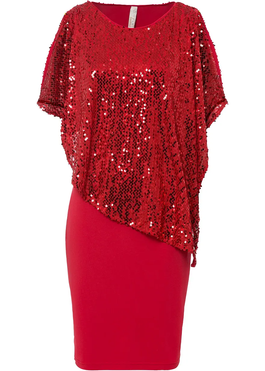 Paillettenkleid mit Überwurf