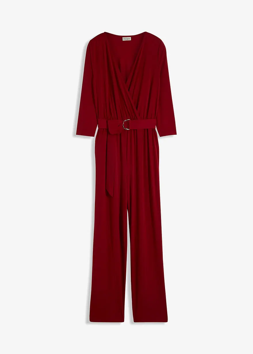 3/4-Arm Jumpsuit mit Gürtel
