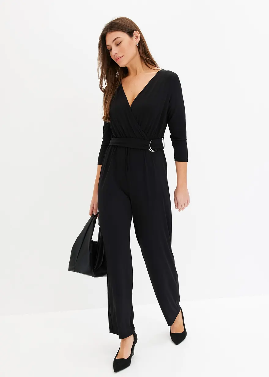 3/4-Arm Jumpsuit mit Gürtel