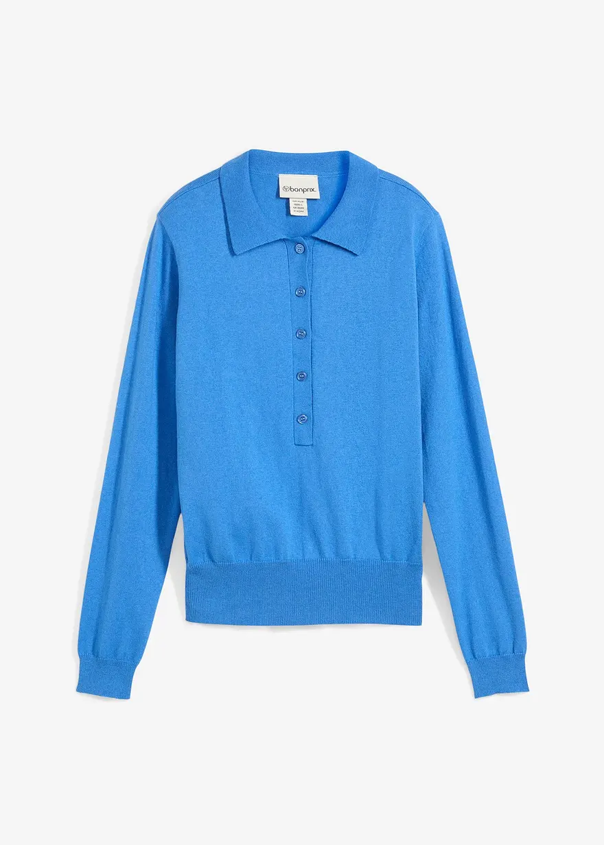 Polo-Pullover mit Seidenanteil