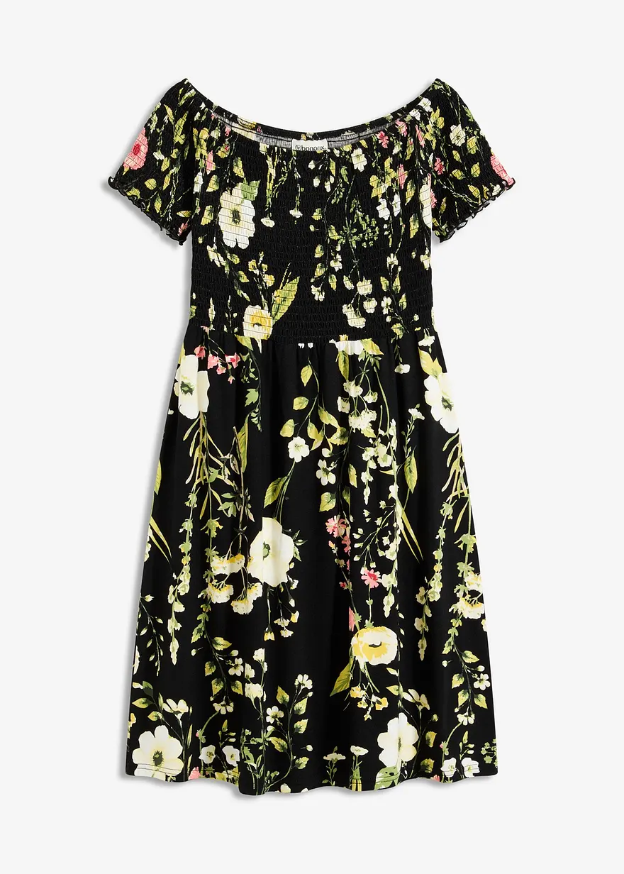 Carmen-Kleid aus softem Viskose-Mix
