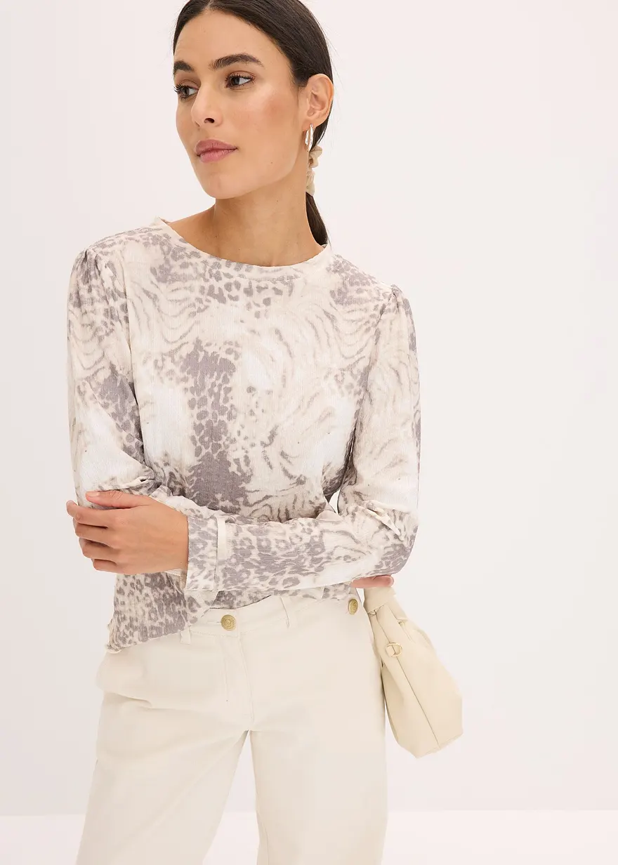 Langarmshirt mit Struktur