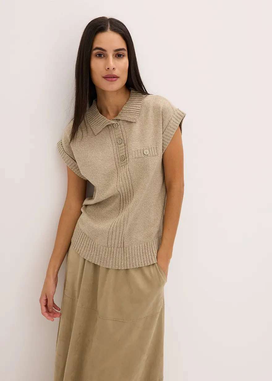 Polo-Pullover mit Baumwolle