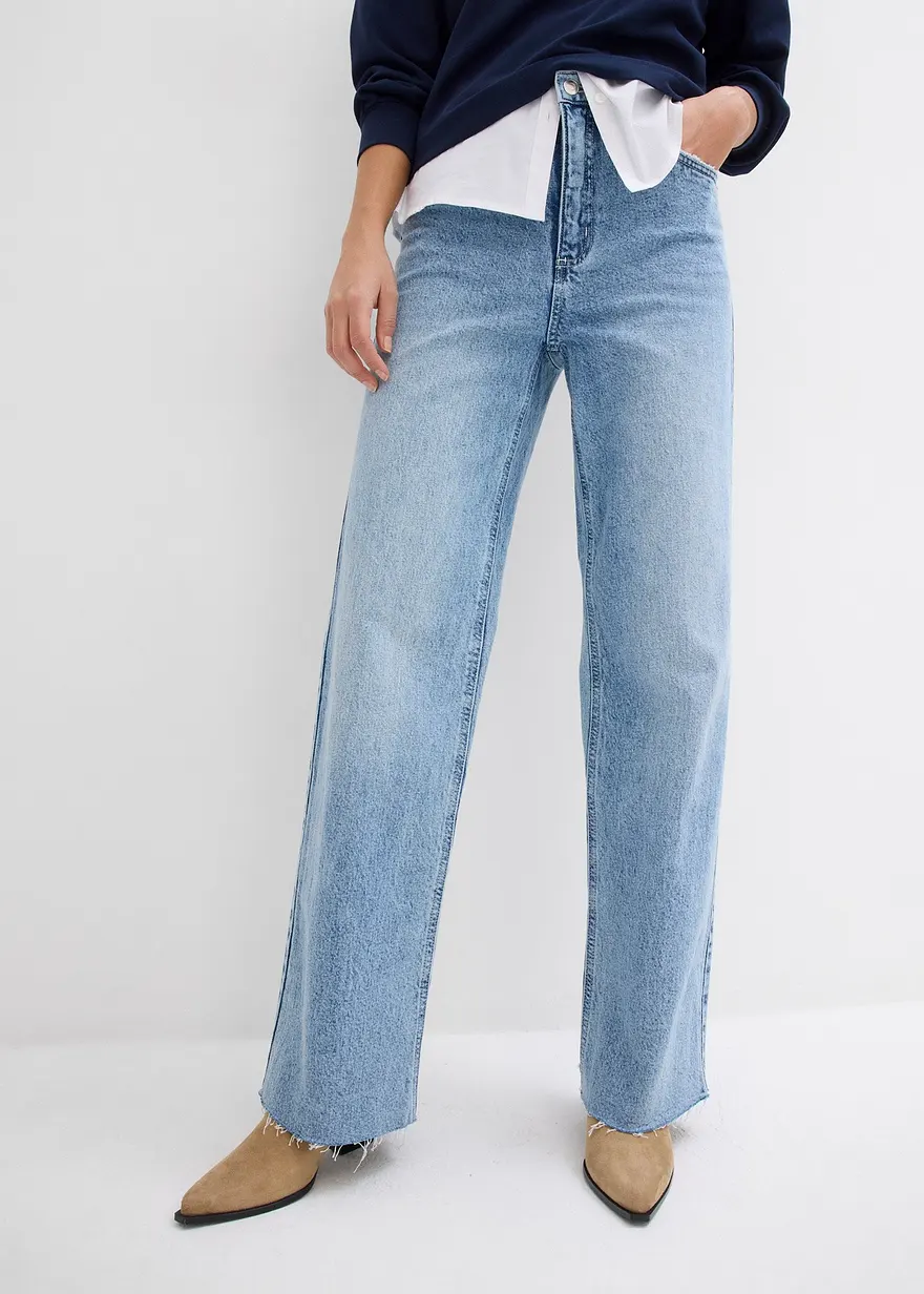 Wide-Leg-Jeans, High Waist, full Length