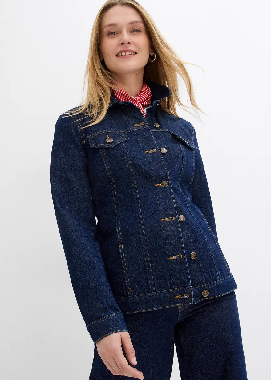 Jeansjacke, tailliert, mit Baumwolle