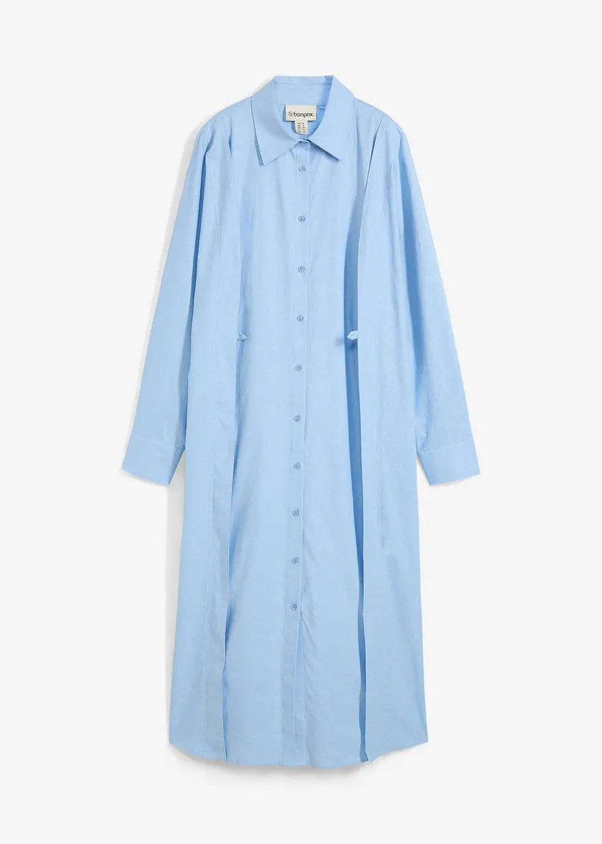 Oversize Hemdblusenkleid aus Viskose-Mix