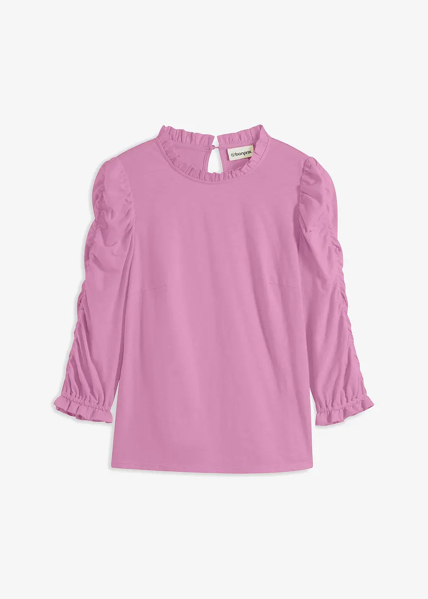 3/4-Arm Shirt mit Raffung