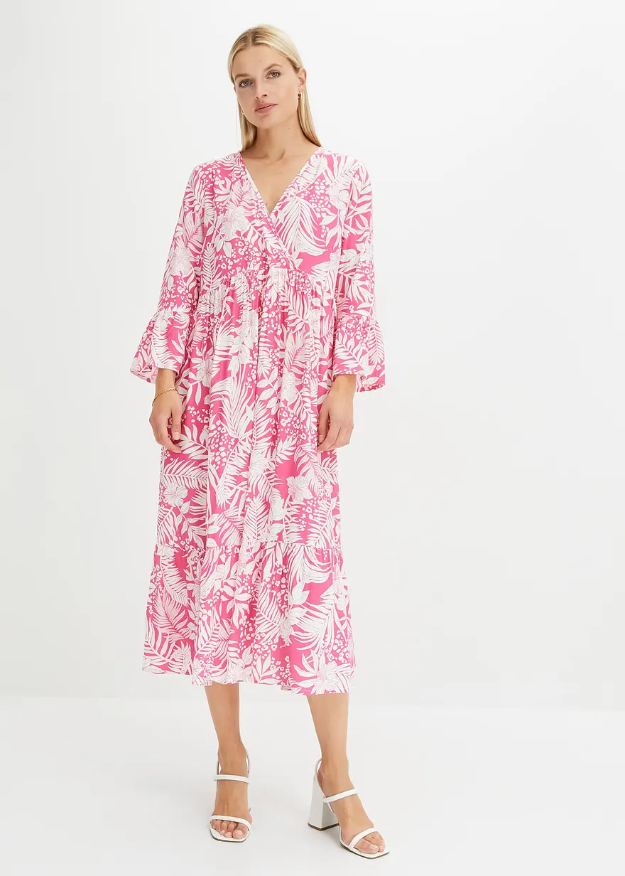 bedrucktes Tunika-Kleid aus fließender Viskose