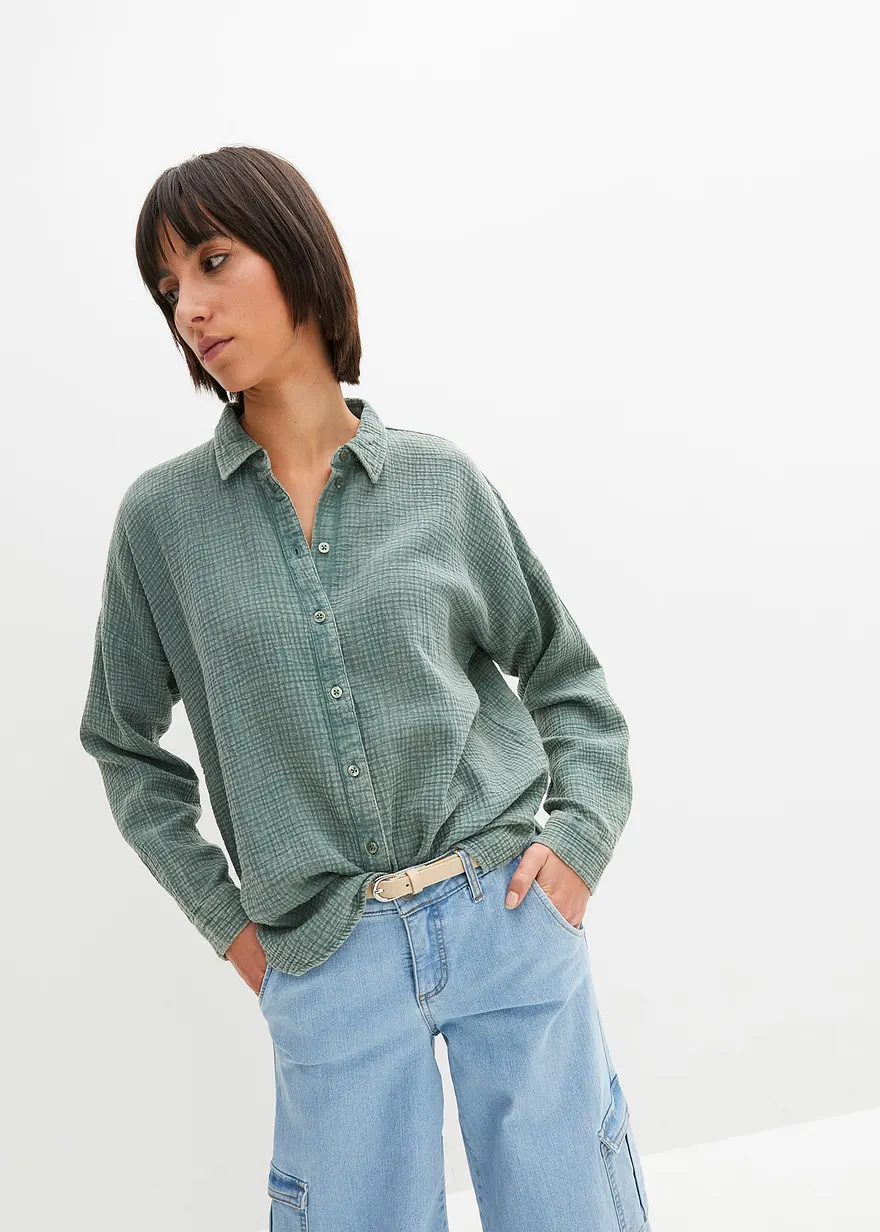 Weite Bluse in Used Optik