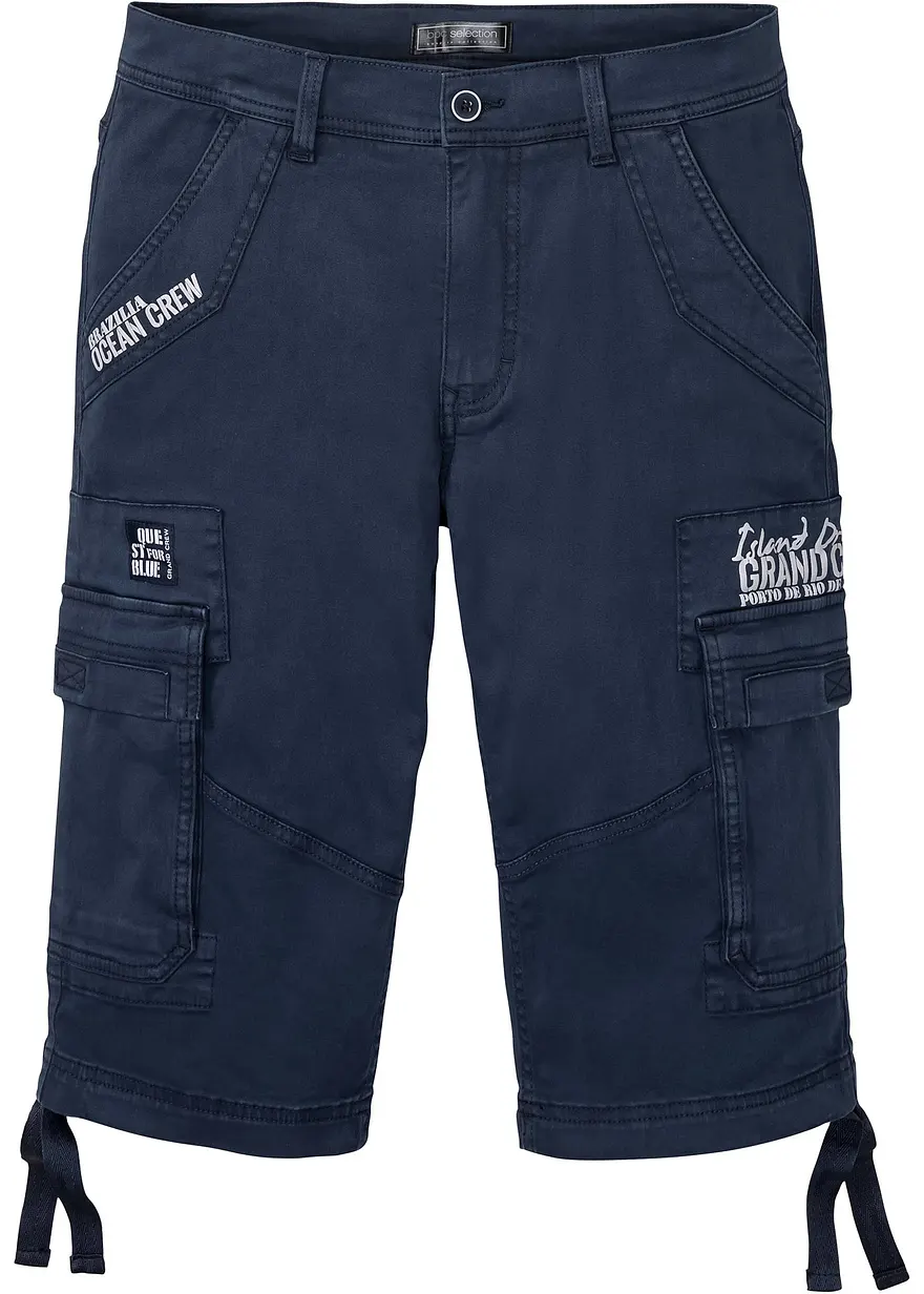 Long-Stretch-Bermuda mit Cargotaschen, Regular Fit