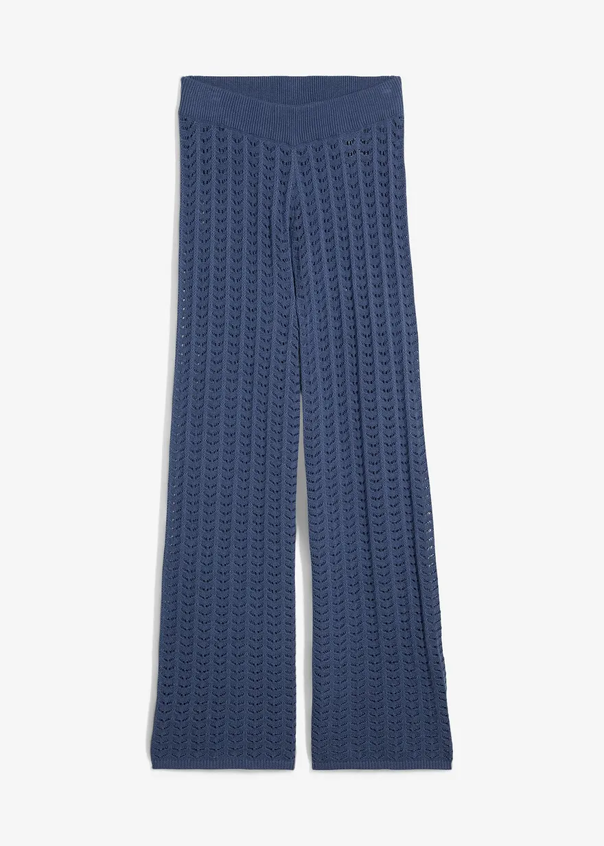 Strick-Schlupfhose mit Lochmuster