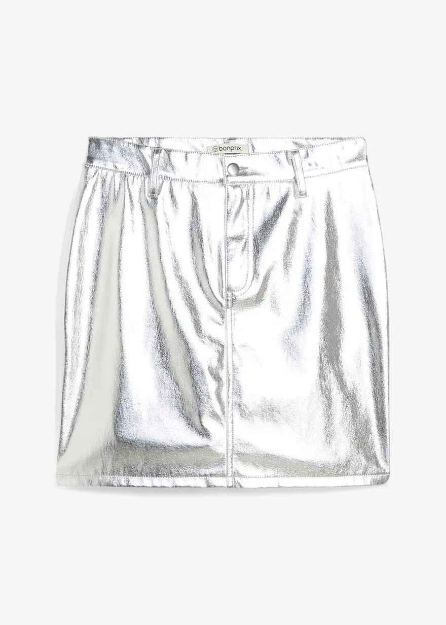 Minirock im Metallic-Look