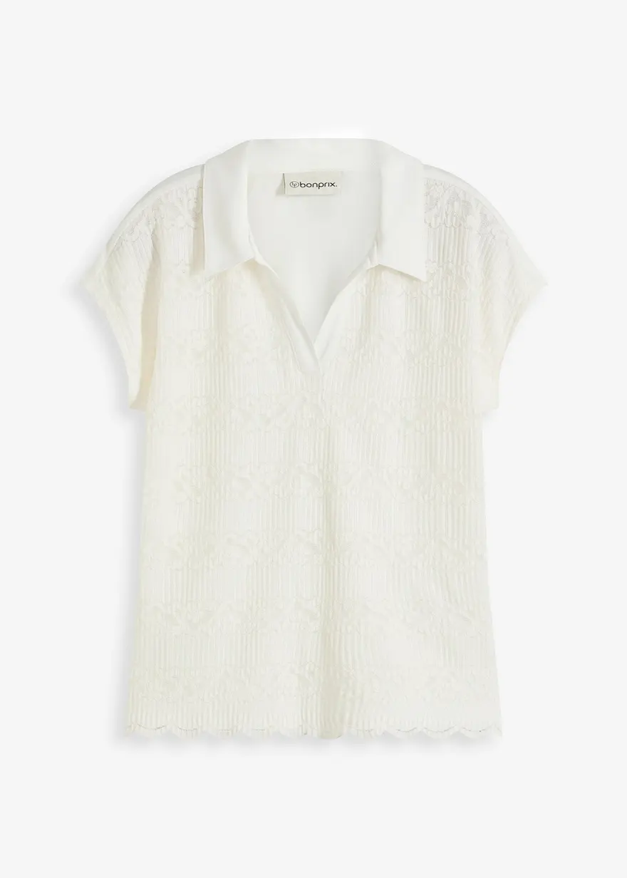 Poloshirt mit Spitze
